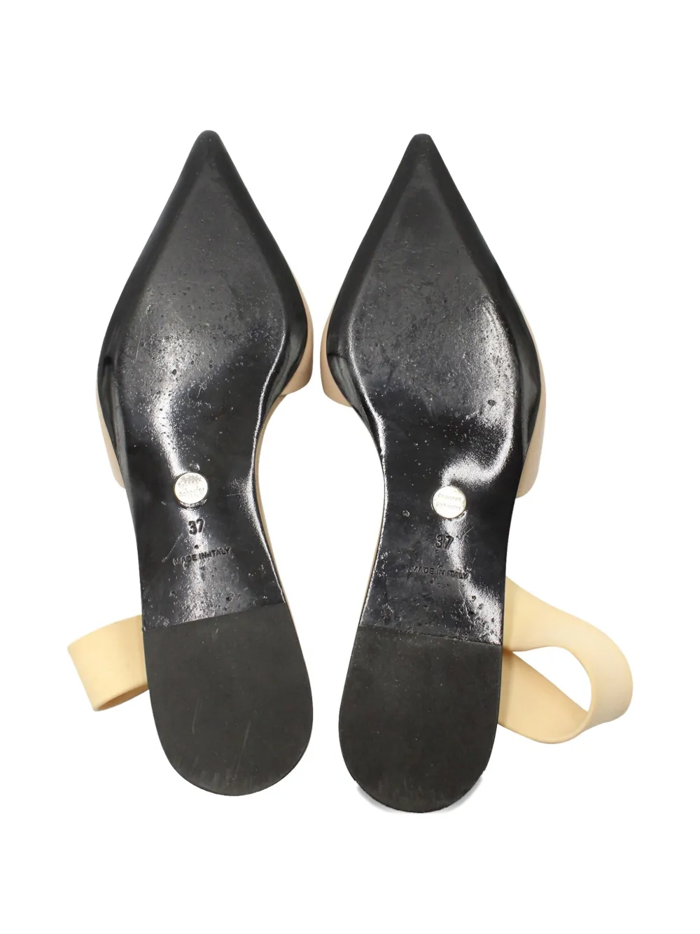 Pre-owned Proenza Schouler Pointed-toe Slingback Flats In Neutral
