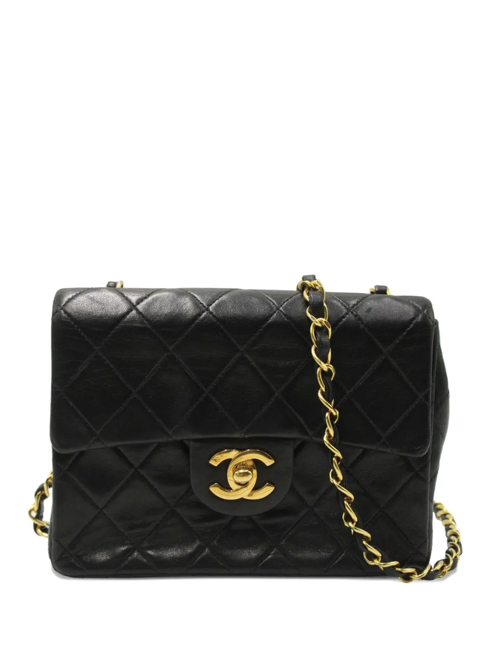 CHANEL Pre-Owned クラシック フラップ スクエア ショルダーバッグ ミニ - ブラック CHANEL Pre-Owned クラシック フラップ スクエア ショルダーバッグ ミニ - ブラック
