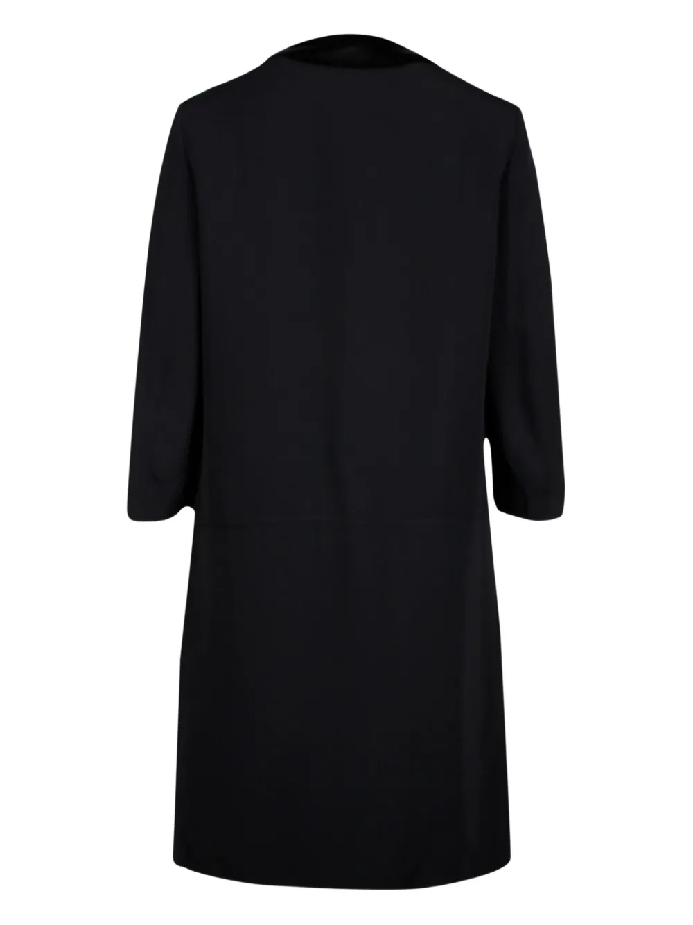 Pre-owned Prada Silk-collar Coat In Blue