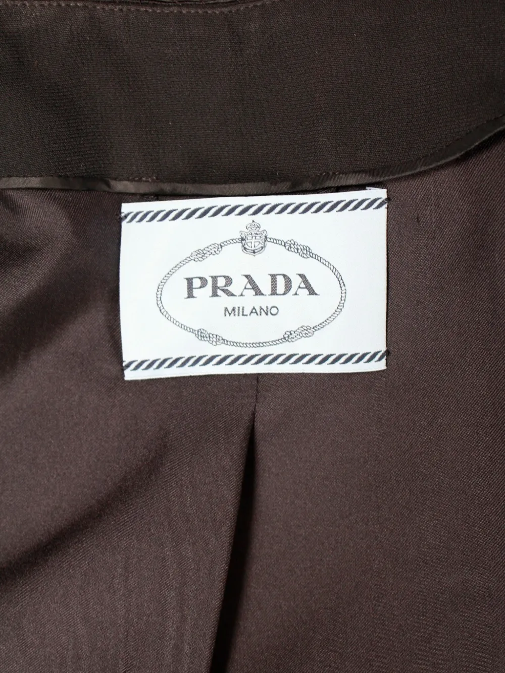 Pre-owned Prada Silk-collar Coat In Blue