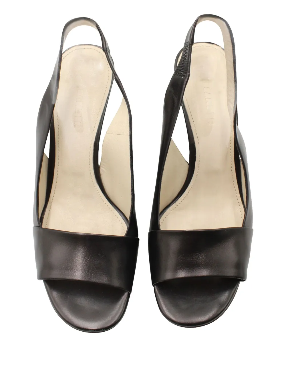 Pre-owned Jil Sander Slingback Wedge Sandals In Black
