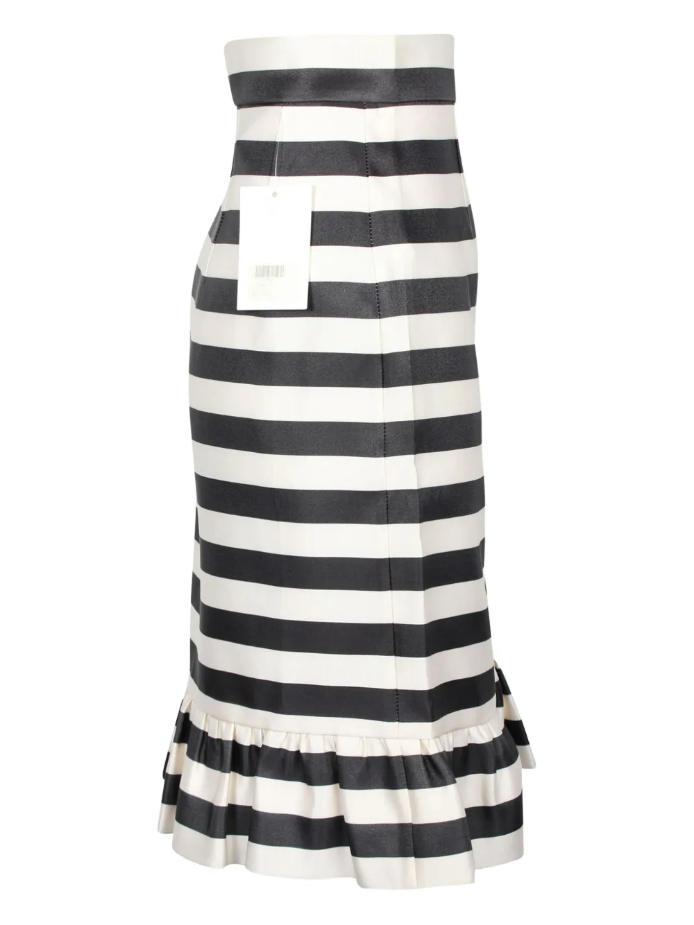Mother Of Pearl Bella stripe midi skirt - Zwart