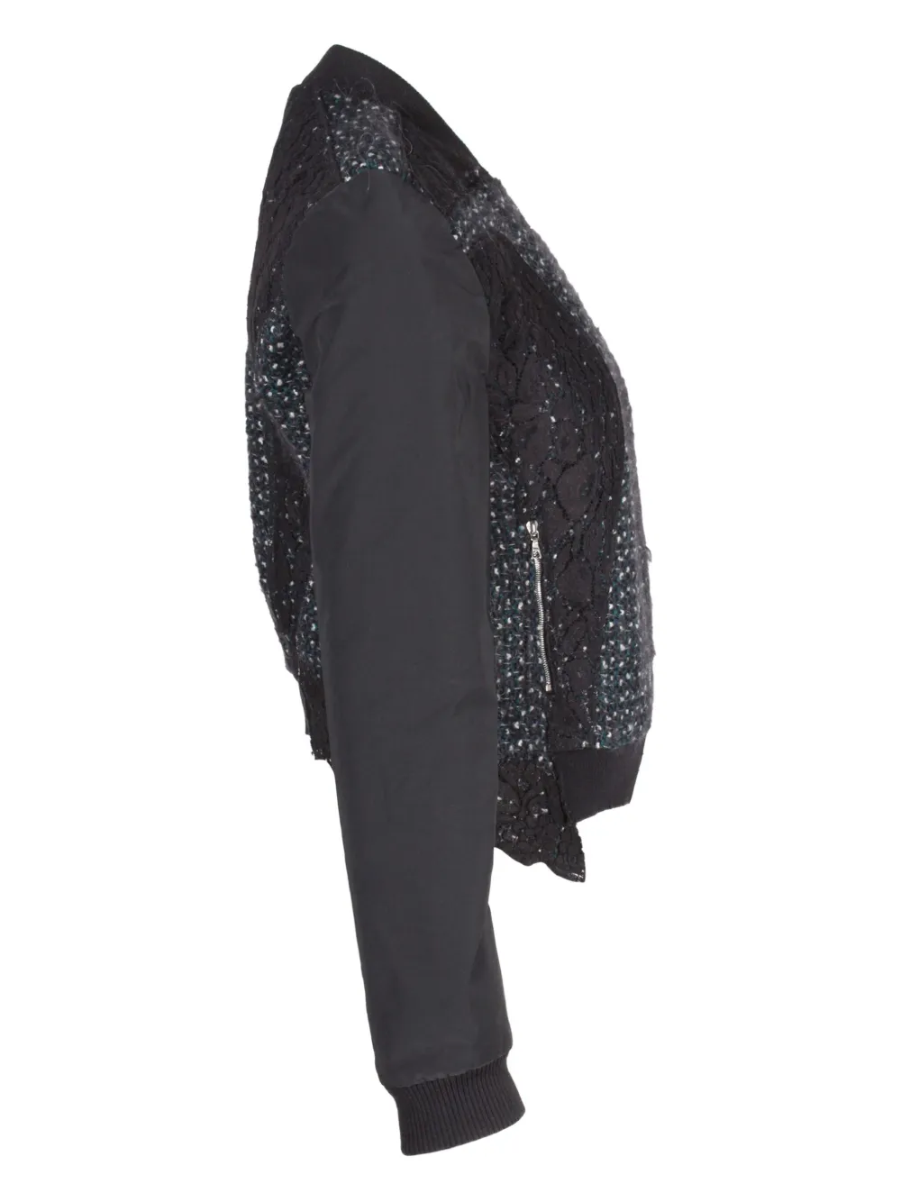 Nina Ricci Pre-Owned lace-panel zip-up bomber jacket | Image 2