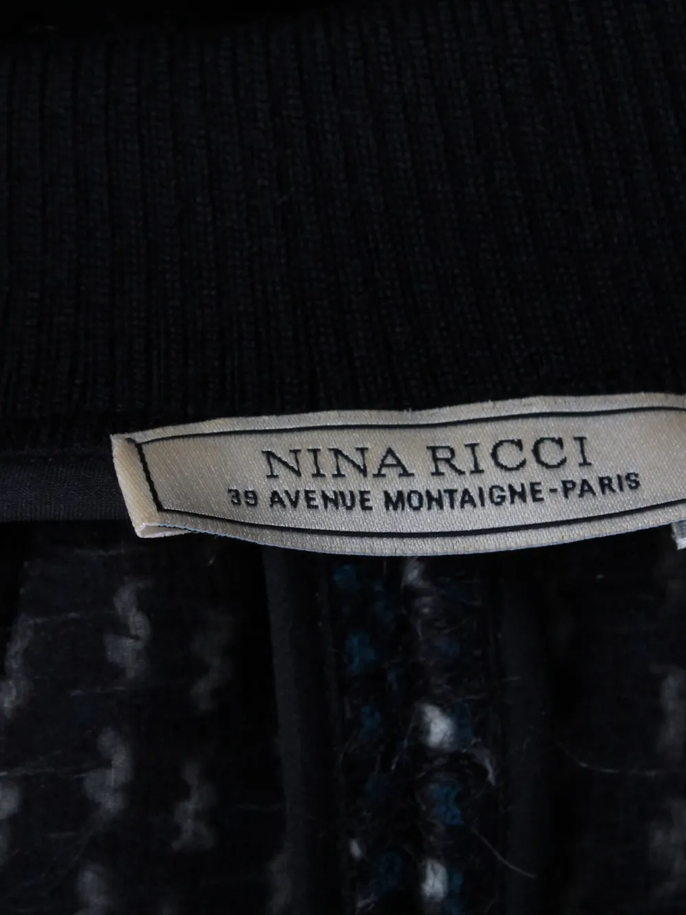 Pre-owned Nina Ricci Lace-panel Zip-up Bomber Jacket In Black