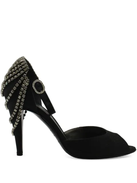 Sergio Rossi Vintage crystal-embellished peep-toe sandals