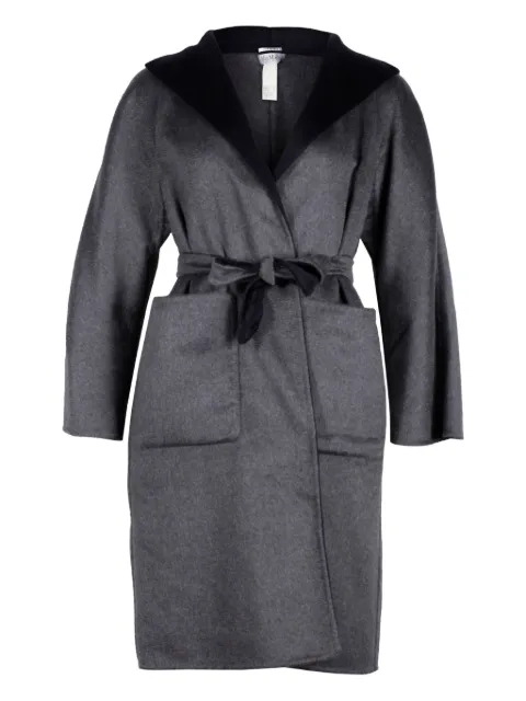 Max Mara Max Mara Reversible Lilia Coat in Grey and Black Cashmere