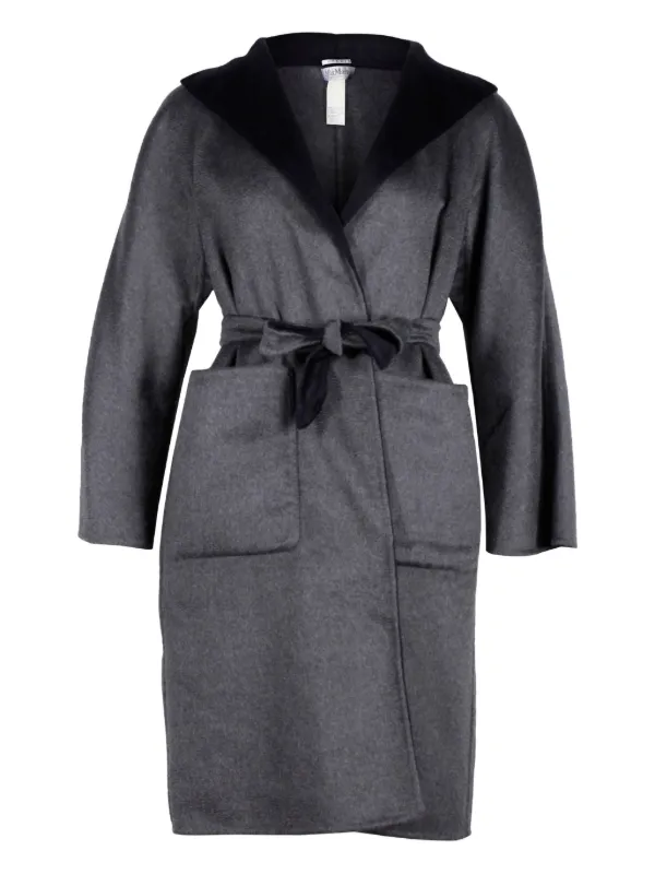 Max Mara Max Mara Reversible Lilia Coat In Grey And Black