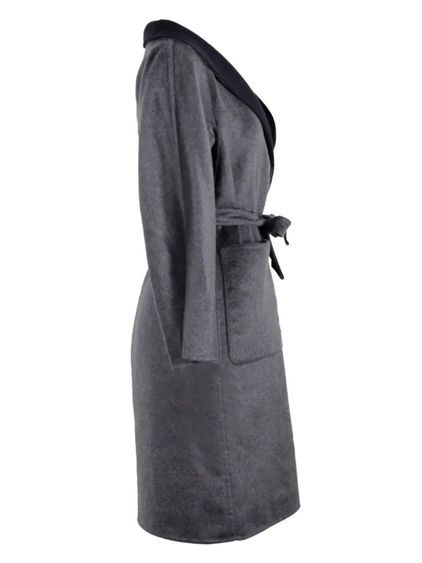 Max Mara Max Mara Reversible Lilia Coat In Grey And Black Cashmere