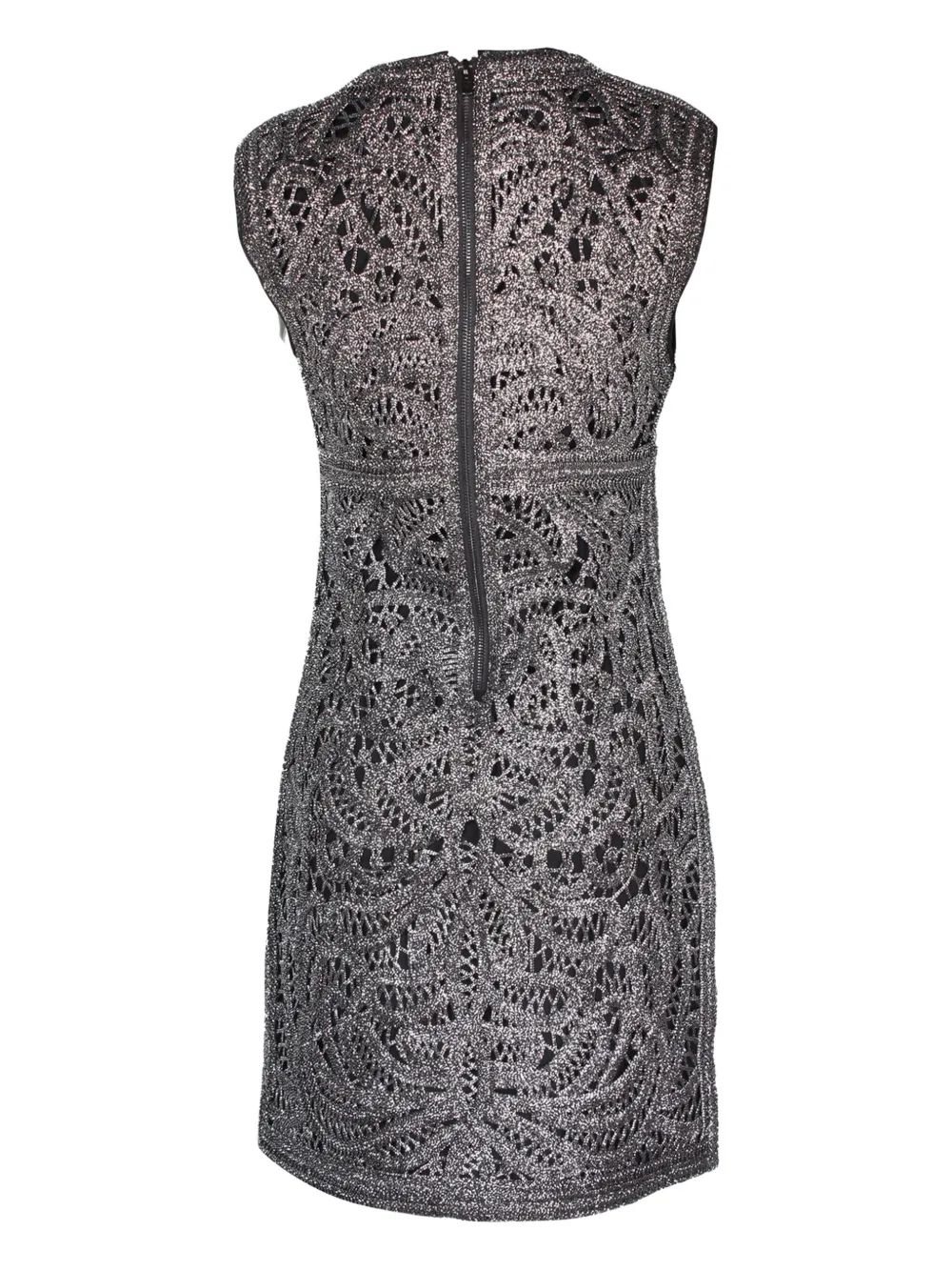 Maje embroidered V-neck mini dress - Zilver