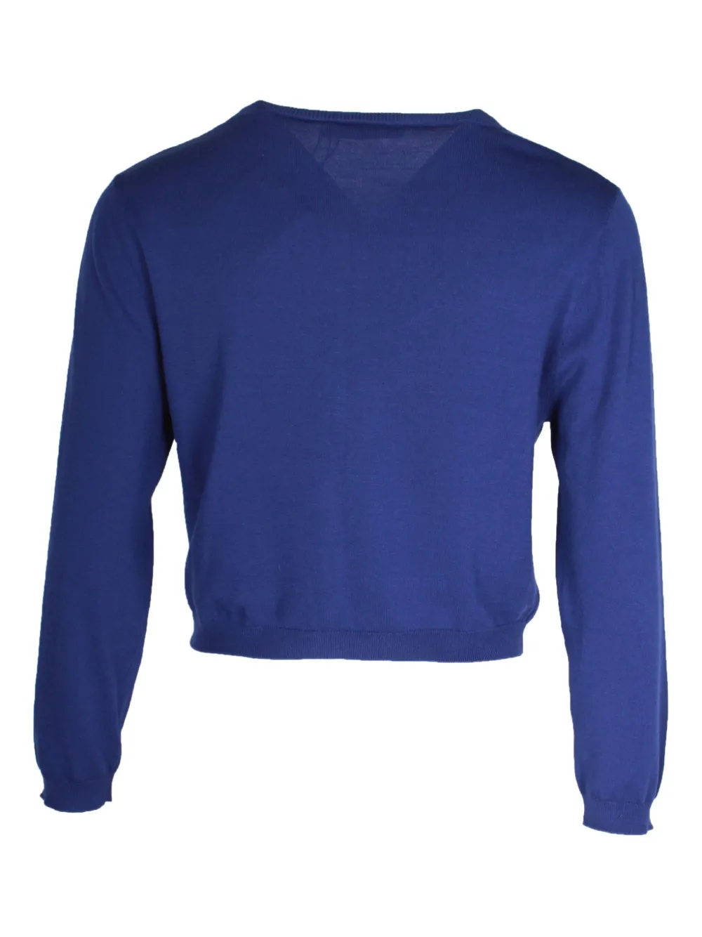 Pre-owned Weekend Max Mara V-neck Button-front Cardigan In Blue