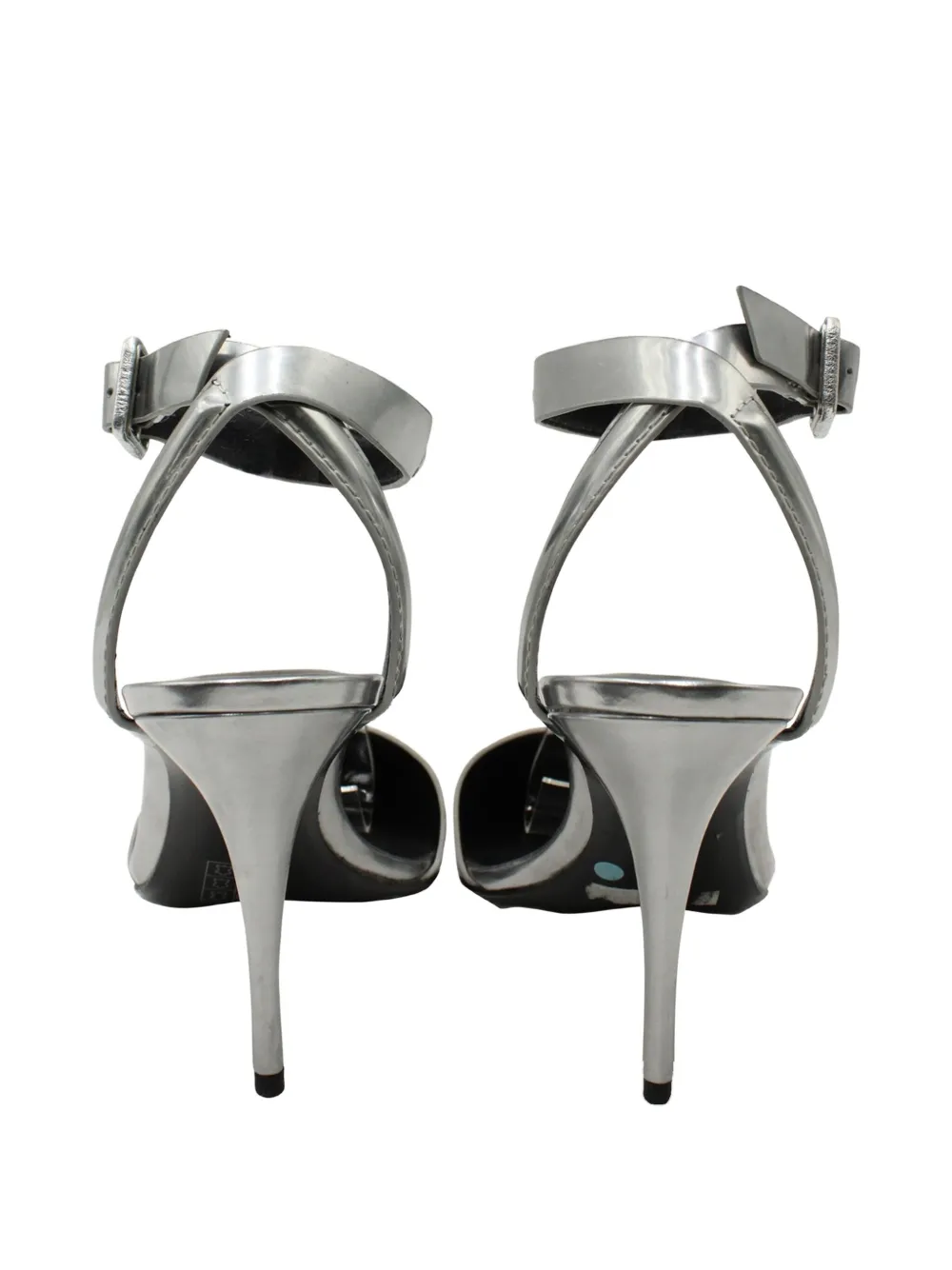 Pre-owned Alexander Wang Ankle-strap Pointed-toe Pumps In Silver