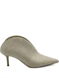 Jimmy Choo Pre-Owned Loris linen pointed-toe mules - Neutrals