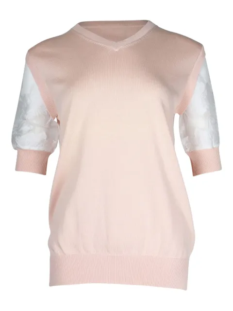 Chloé Vintage V-neck floral-sleeve top