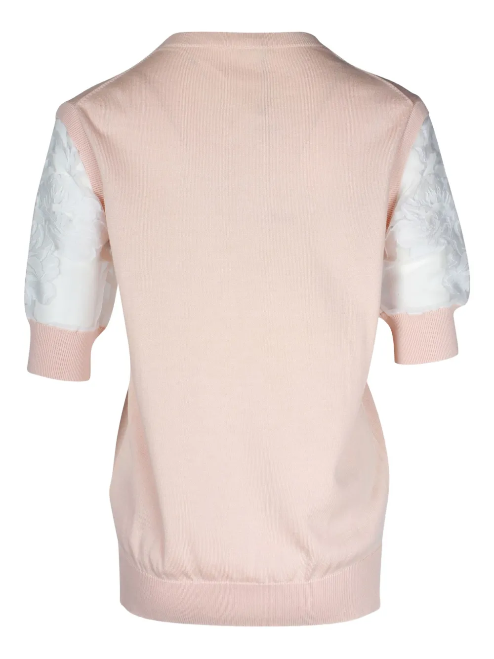 Pre-owned Chloé Vintage V-neck Floral-sleeve Top In Pink