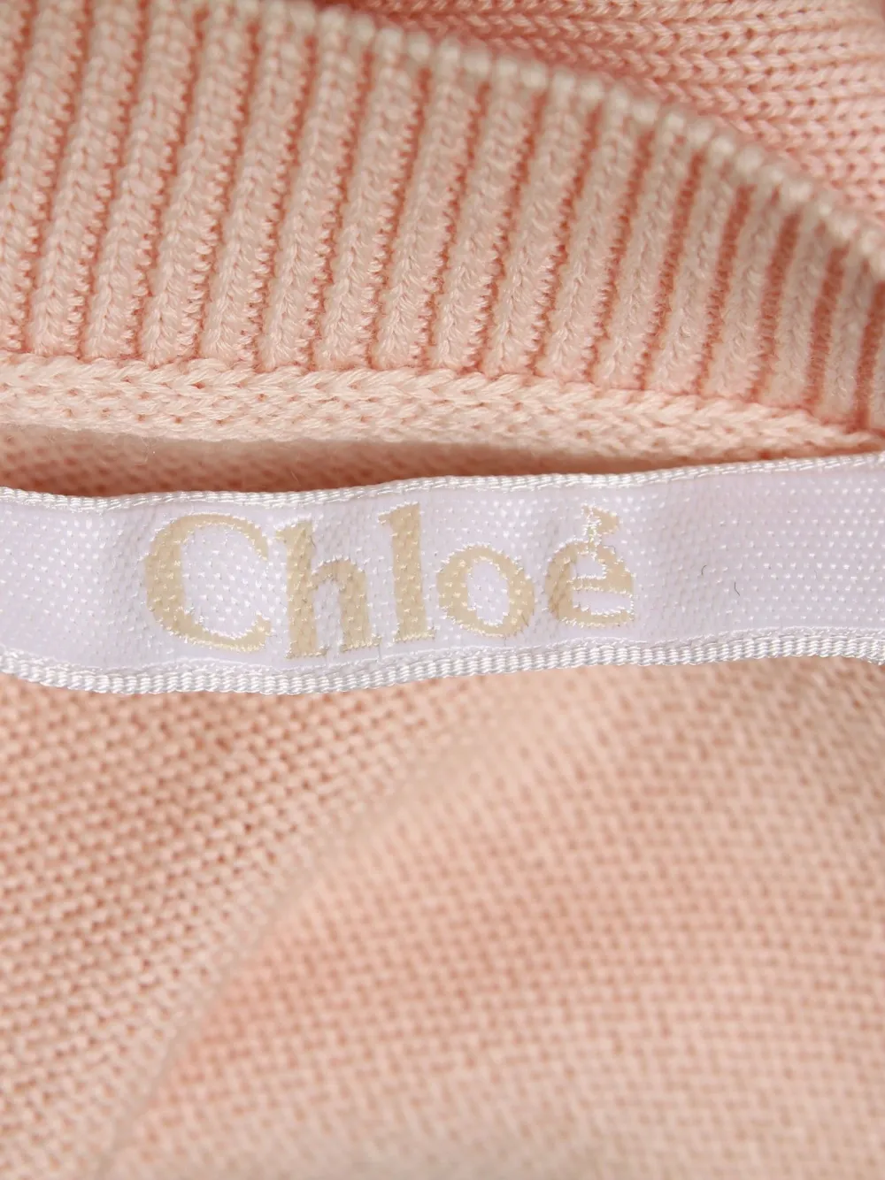 Pre-owned Chloé Vintage V-neck Floral-sleeve Top In Pink