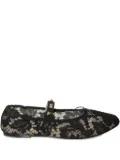 Valentino Garavani Pre-Owned lace Rockstud ballerina flats - Black
