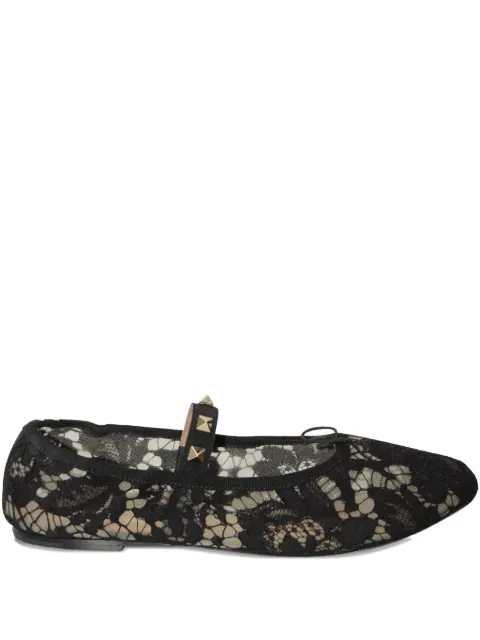 Valentino Garavani Pre-Owned lace Rockstud ballerina flats
