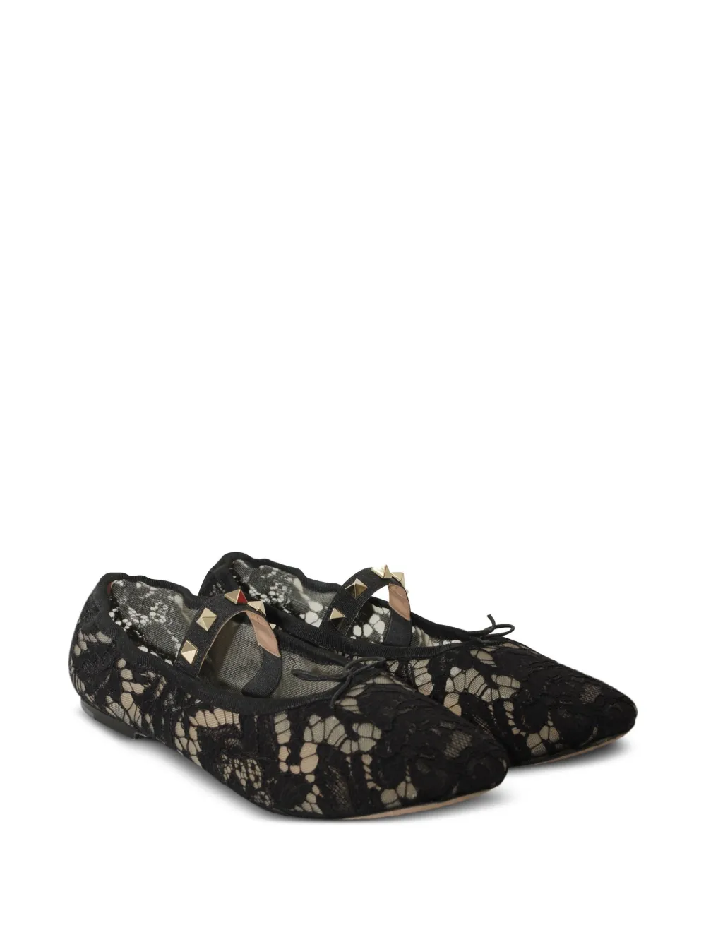 Valentino Garavani Pre-Owned باليرينا 'روكستد' مسطح بدانتيل | Image 2