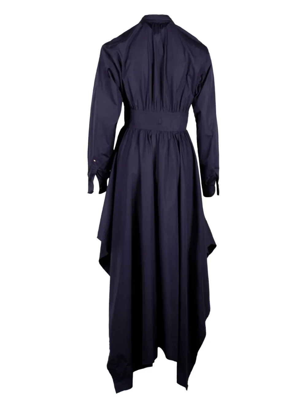 Sportmax Vintage asymmetric long-sleeve midi dress - Blauw