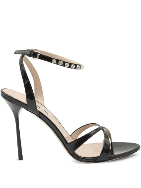 Miu Miu Pre-Owned صندل بكعب وزينة كريستال