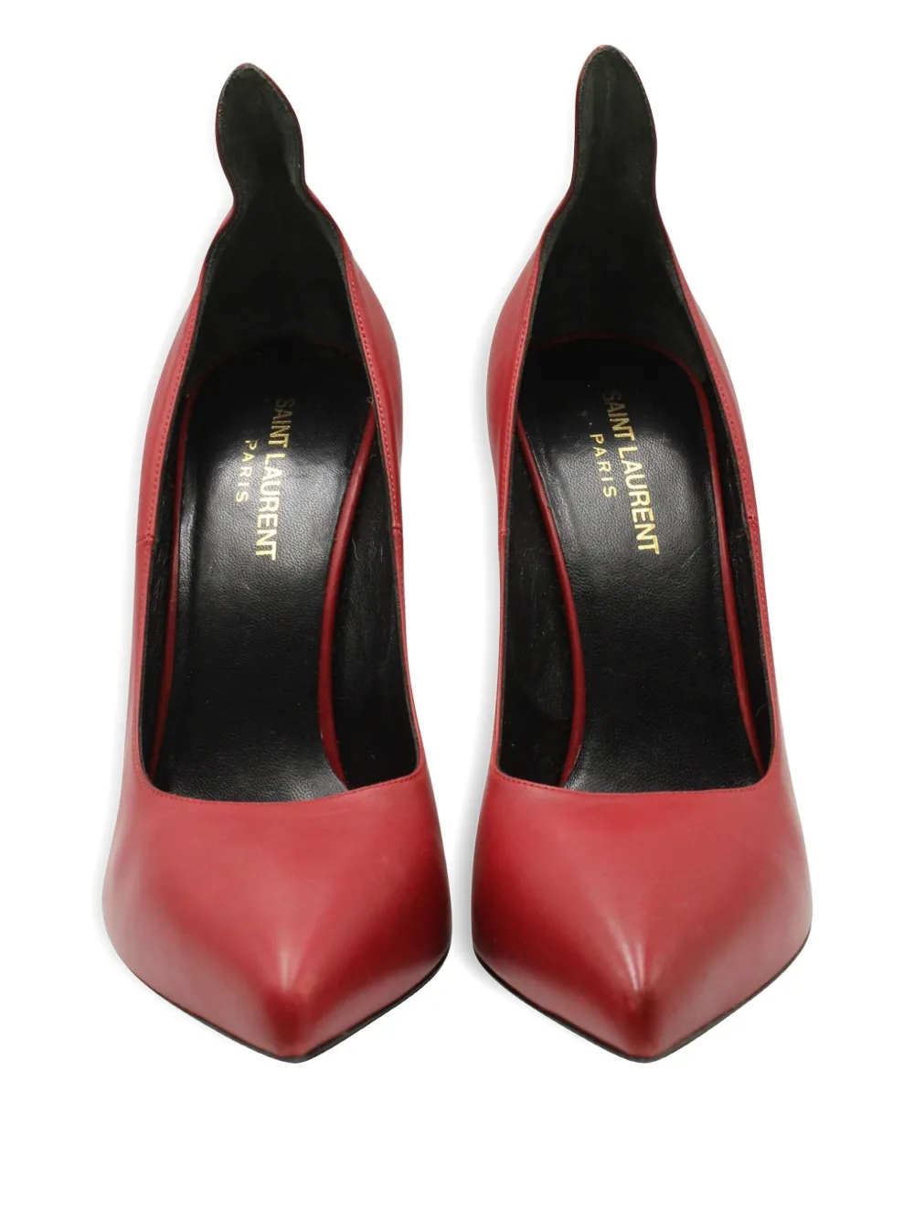 Pre-owned Saint Laurent Leather Pointed-toe Pumps In Red