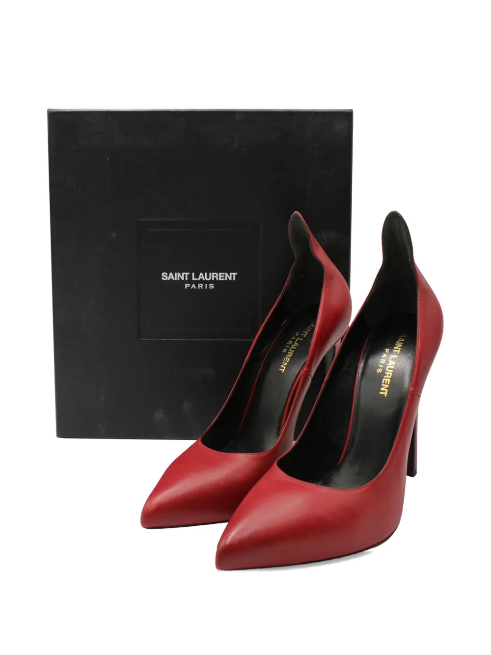 Pre-owned Saint Laurent Leather Pointed-toe Pumps In Red