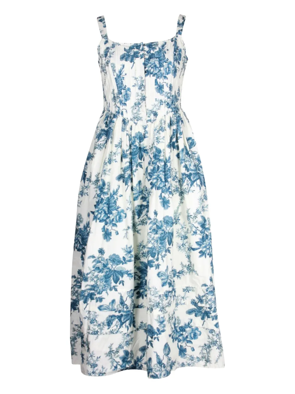 LoveShackFancy floral-print midi dress - Wit