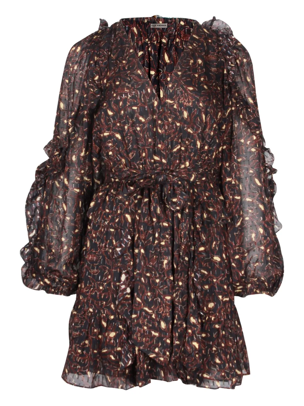 Ulla Johnson printed ruffle mini dress | Black | Image 1