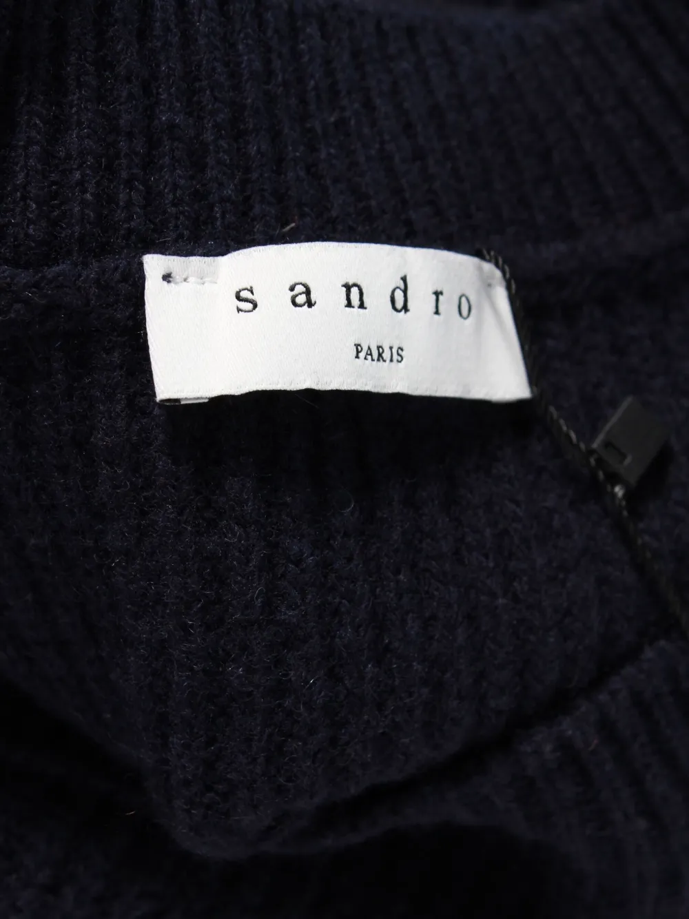 Pre-owned Sandro Lace-insert Wool Sweater In Blue