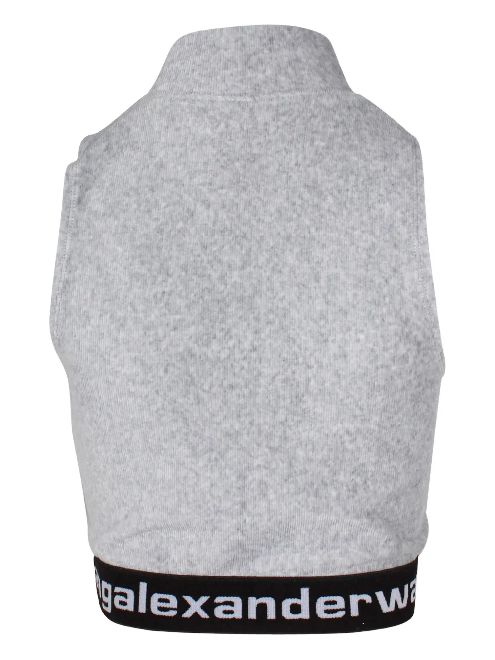 Pre-owned Alexander Wang Cotton Mock-neck Tank Top In Gray