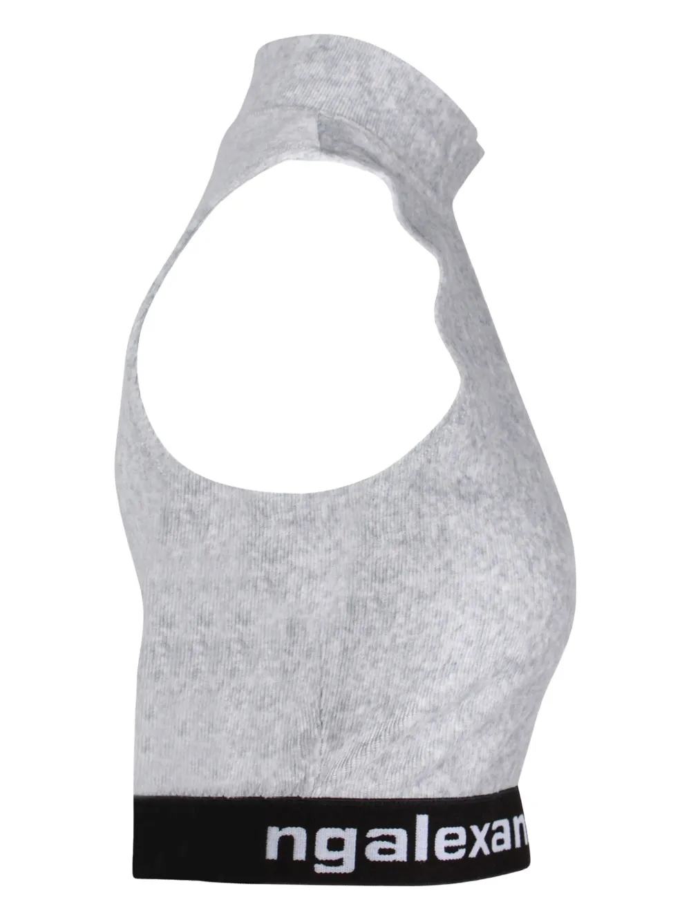 Pre-owned Alexander Wang Cotton Mock-neck Tank Top In Gray
