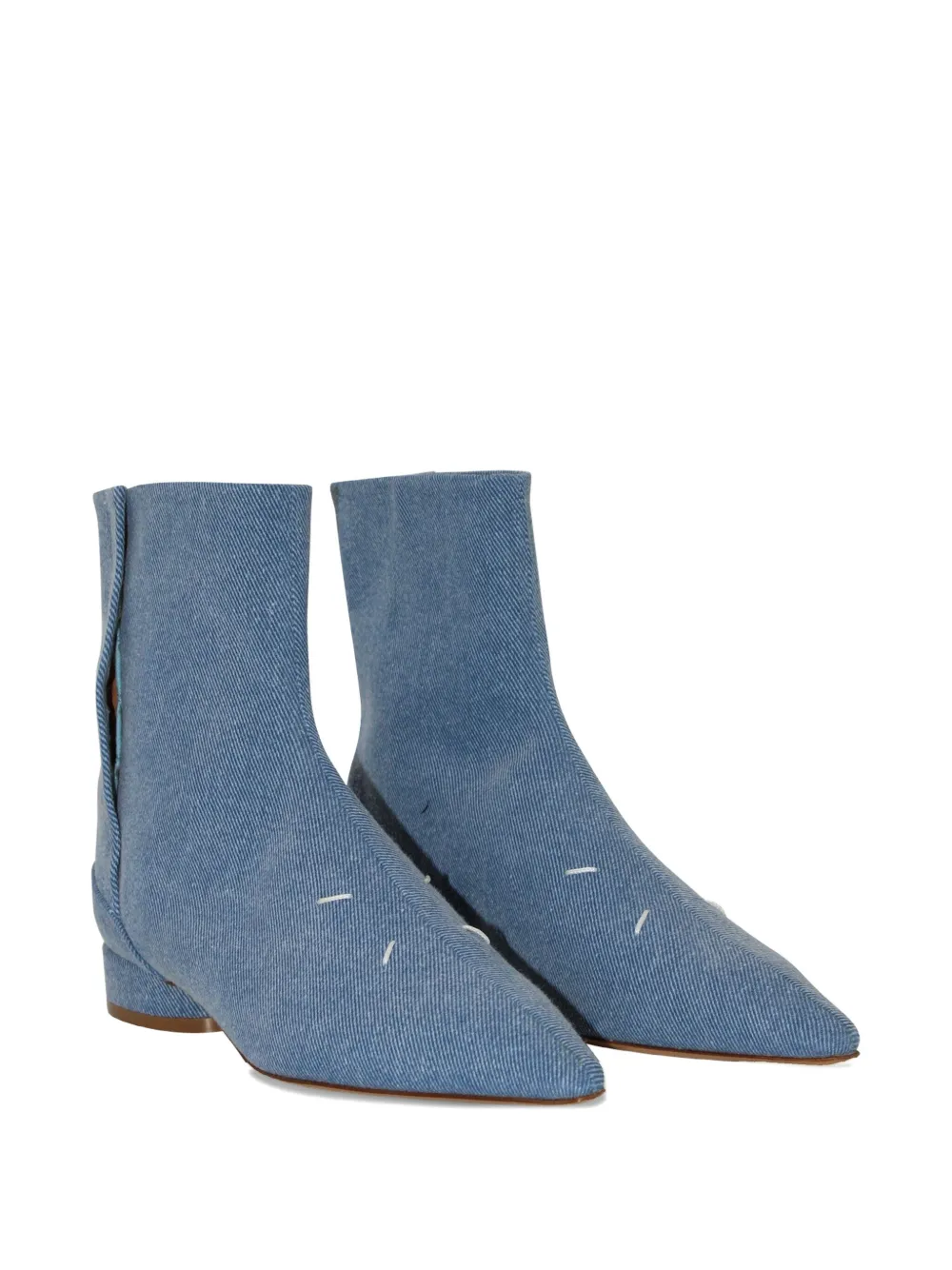 Maison Margiela pointed-toe denim boots - Blauw