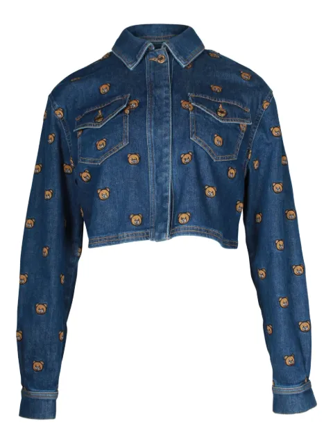 Moschino Pre-Owned جاكيت جينز بطبعة تيدي