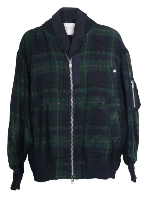 sacai chaqueta bómber a cuadros