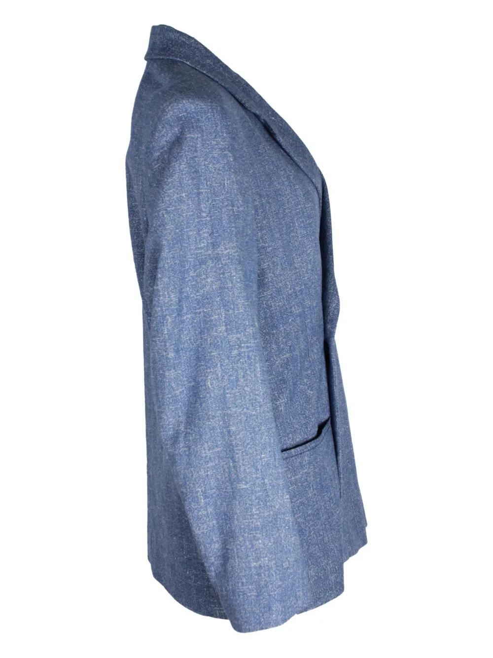 Pre-owned Totême Loreo Double-breasted Mélange Blazer In Blue