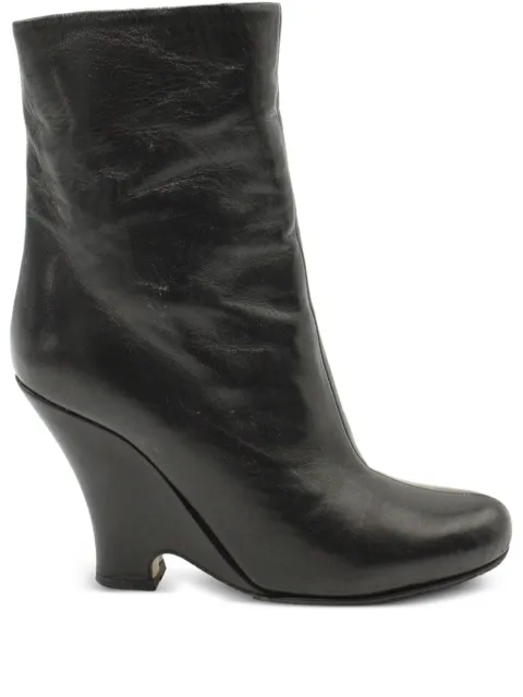 Miu Miu Pre-Owned leather wedge ankle boots