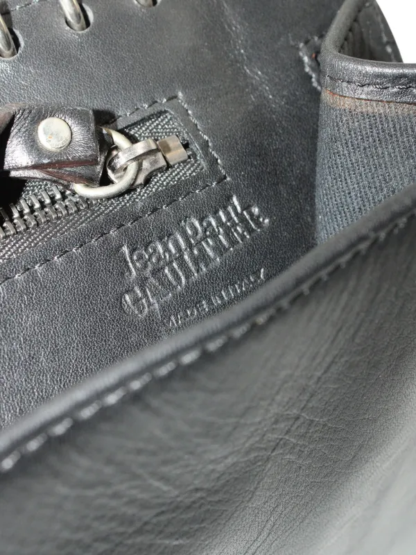 Jean Paul Gaultier Pre-Owned パッチワーク レザーポーチ | ブラック