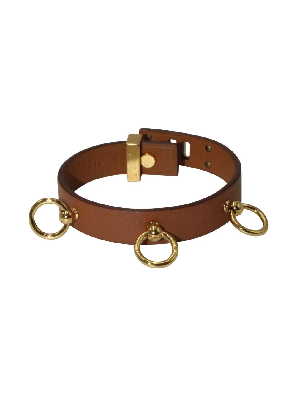Pre-owned Hermes Mini Clous Carres Bracelet In Brown