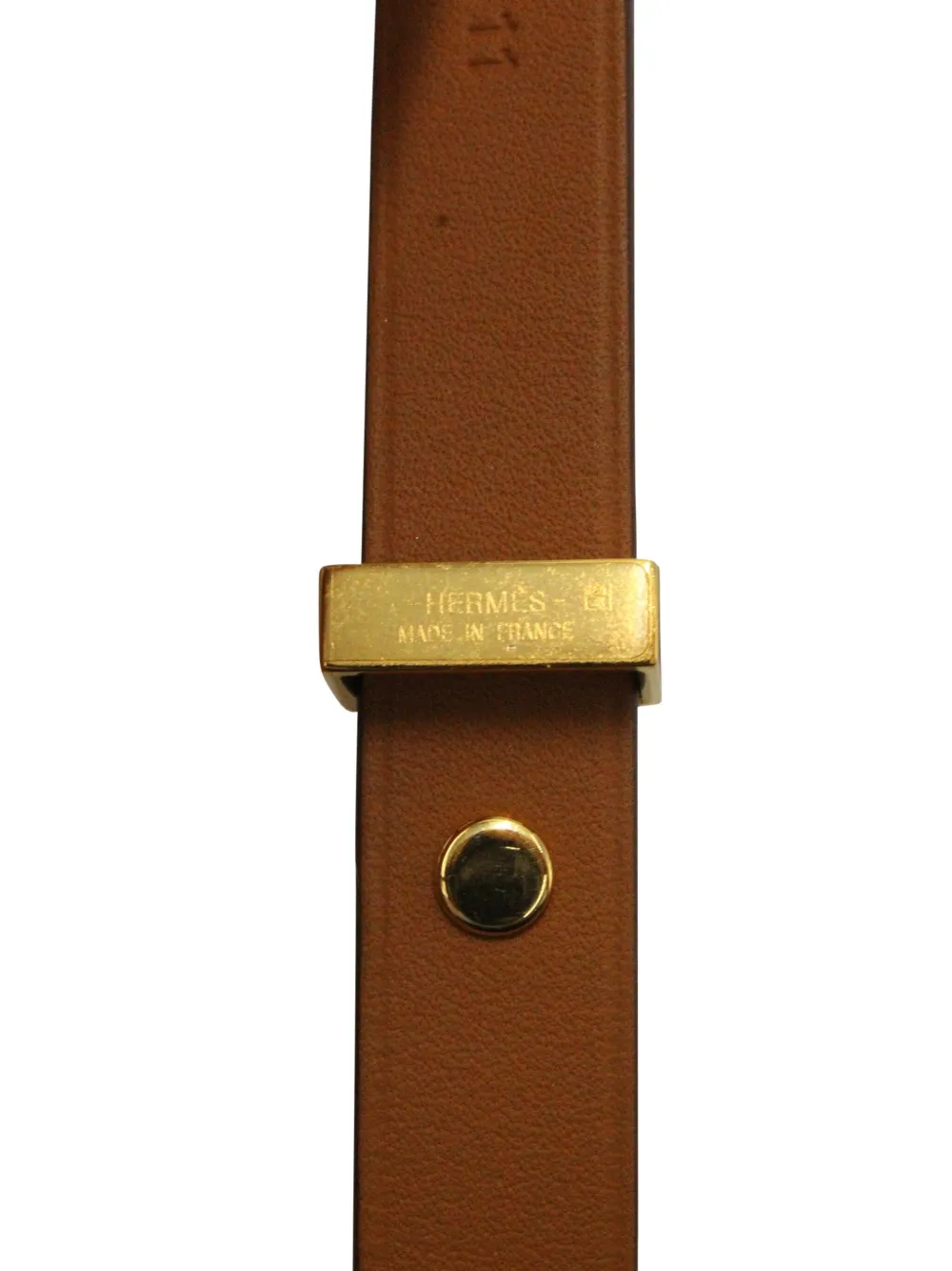 Pre-owned Hermes Mini Clous Carres Bracelet In Brown
