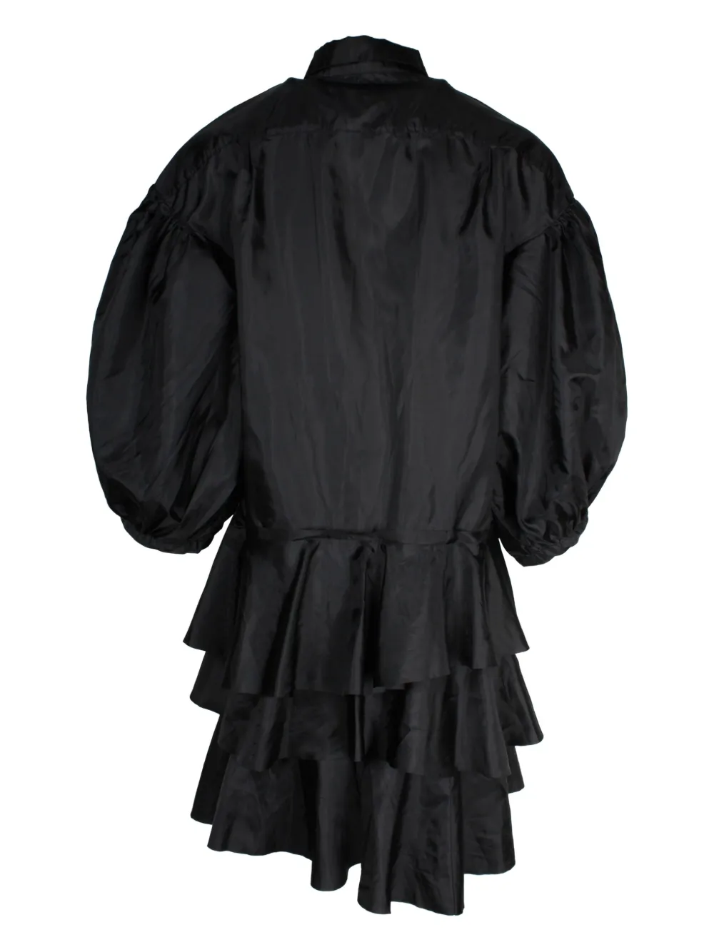 Comme Des Garçons puff-sleeve tiered mini dress - Zwart
