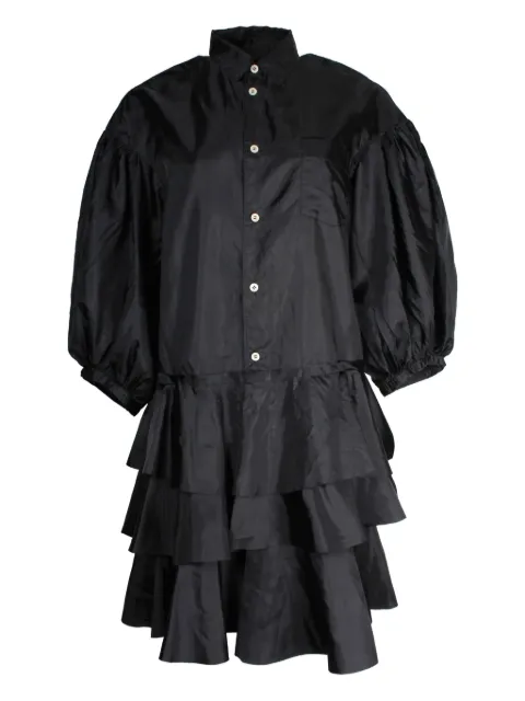 Comme Des Garçons puff-sleeve tiered mini dress
