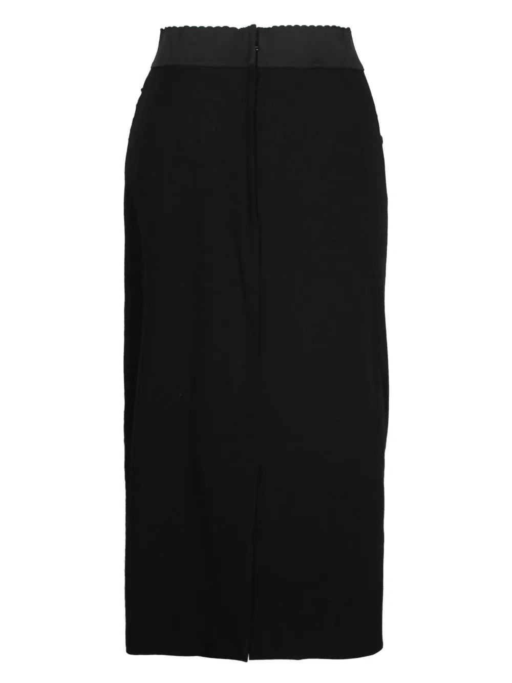 Pre-owned Dolce & Gabbana Elasticated-waistband Midi Skirt In Black