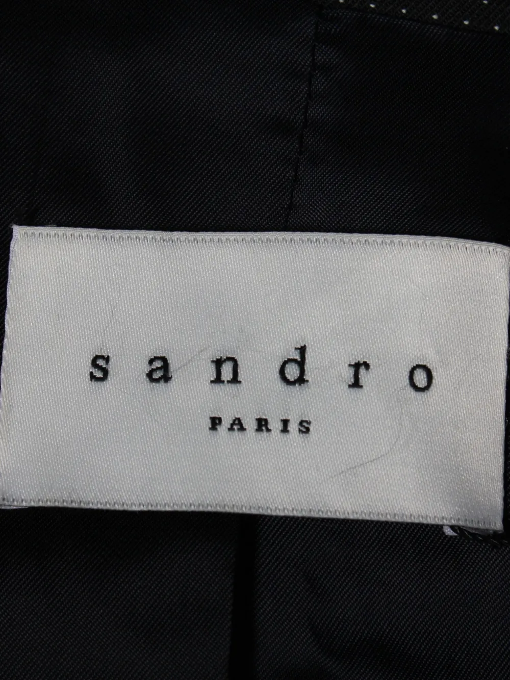 Pre-owned Sandro Polka-dot Double-breasted Blazer In Black