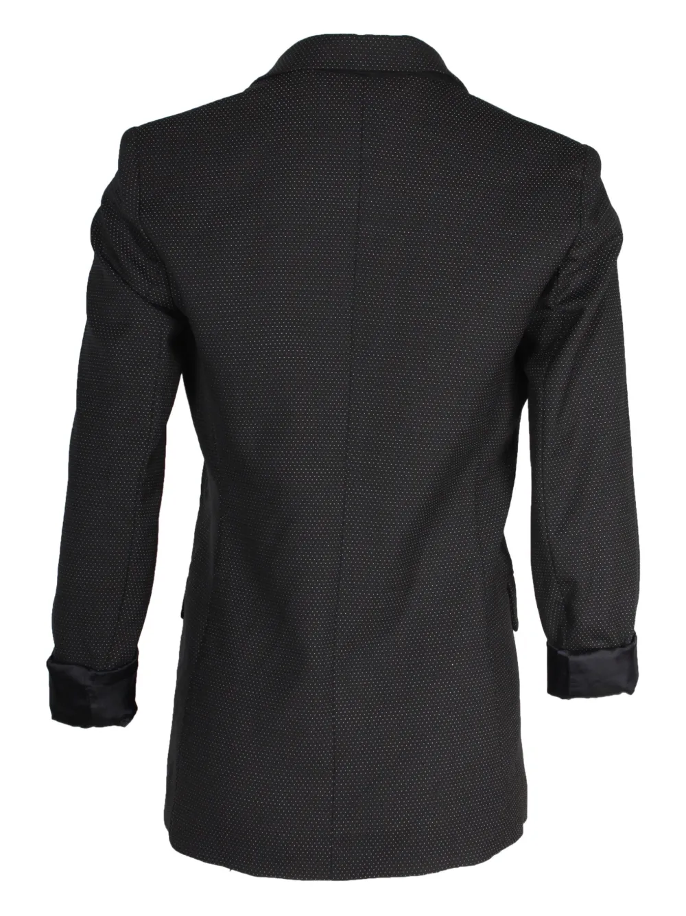 Pre-owned Sandro Polka-dot Double-breasted Blazer In Black