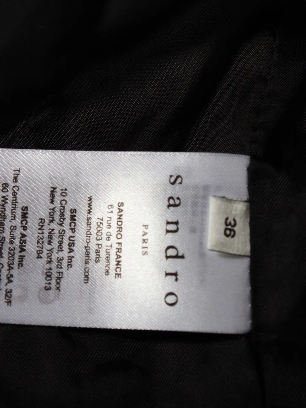 Pre-owned Sandro Polka-dot Double-breasted Blazer In Black