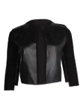 MAX&Co. knitted-leather jacket - Black
