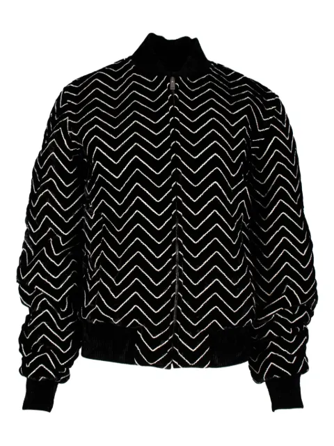 Saint Laurent Pre-Owned zigzag-motif bomber jacket