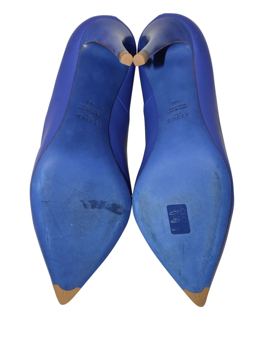 Pre-owned Fendi Suede Pointed-toe Pumps In Blue