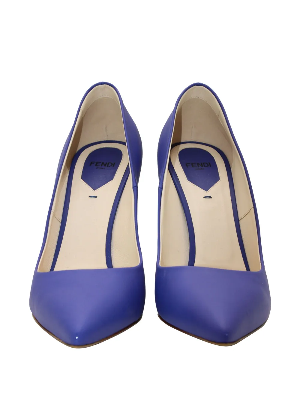 Pre-owned Fendi Suede Pointed-toe Pumps In Blue