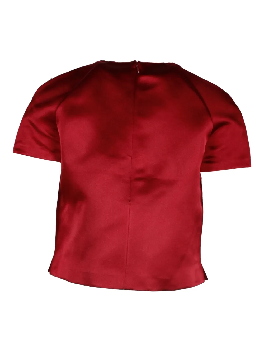 Pre-owned Valentino Short-sleeved Silk Blouse In Red